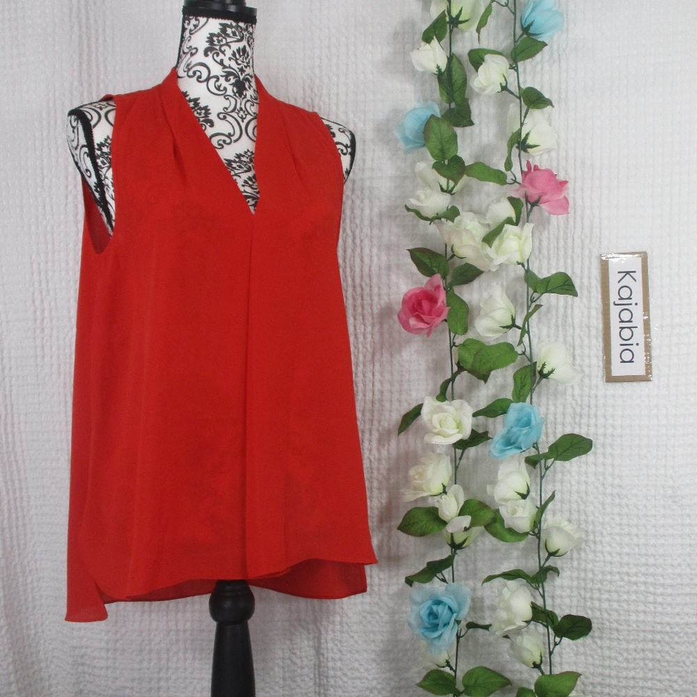 VINCE CAMUTO Red Sleeveless Top Large